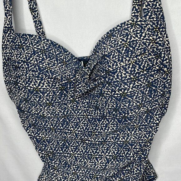 Bond-Eye Australia Nip Tuck Tummy Control Navy/Gold Bathing Suit. Size 12. - Picture 2 of 13
